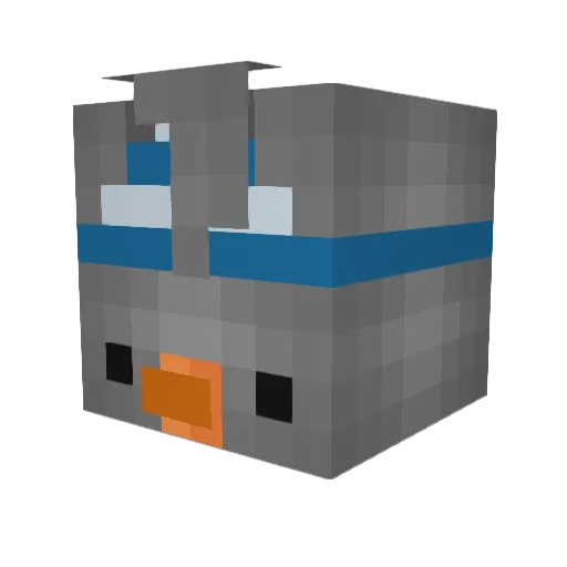 MCzhige Minecraft avatar head, 3D render