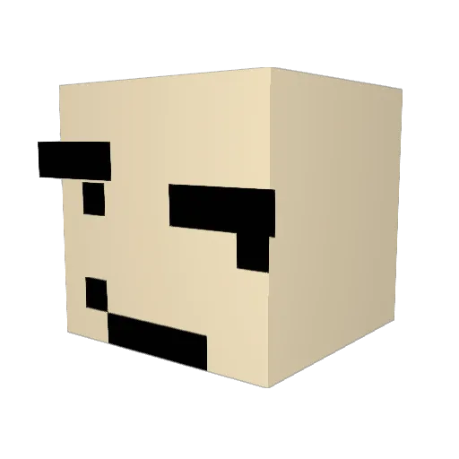MD101 Minecraft avatar head, 3D render