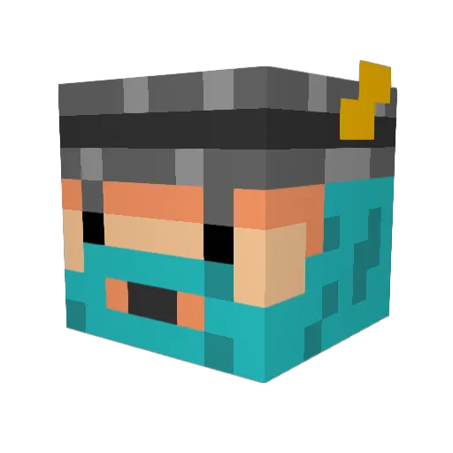 MDunk Minecraft avatar head, 3D render