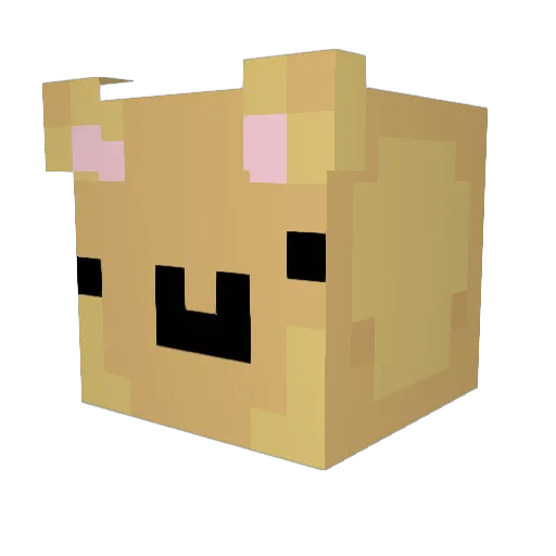 MEALO_ Minecraft avatar head, 3D render