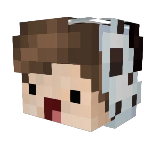 MEAW_006 Minecraft avatar head, 3D render