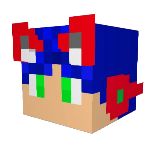 MEDC_TV Minecraft avatar head, 3D render