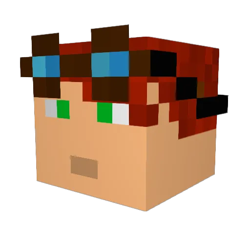 MEForst Minecraft avatar head, 3D render