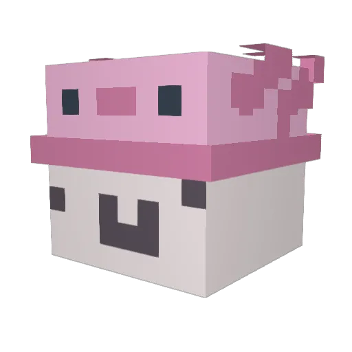 MEI_DAYO Minecraft avatar head, 3D render