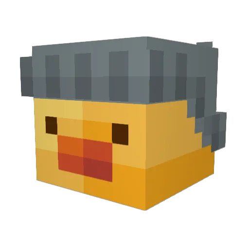 MELODICHAND Minecraft avatar head, 3D render