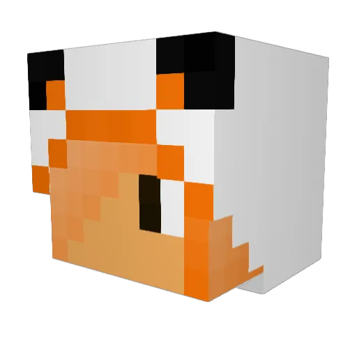 MELOn3rd Minecraft avatar head, 3D render