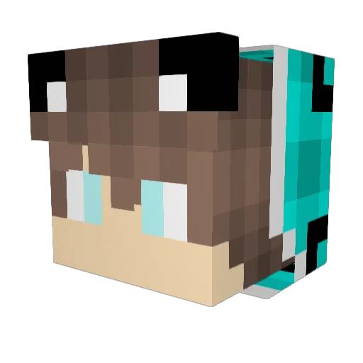METAL228 Minecraft avatar head, 3D render