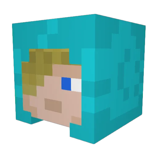 MEWTWOADISON Minecraft avatar head, 3D render