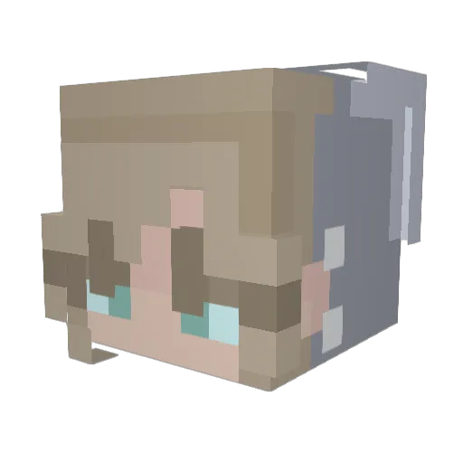 MEZ04 Minecraft avatar head, 3D render