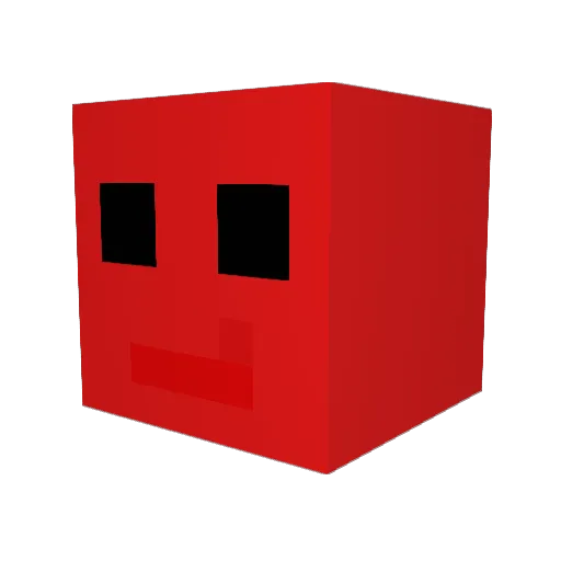 ME_RED Minecraft avatar head, 3D render