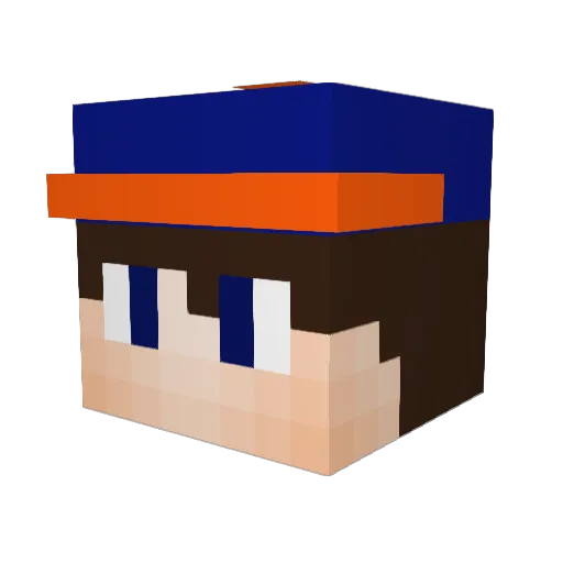 MG343 Minecraft avatar head, 3D render
