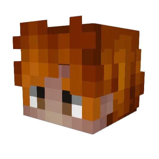 MGLIME Minecraft avatar head, 3D render