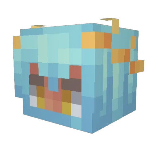 MGSPoseidon Minecraft avatar head, 3D render