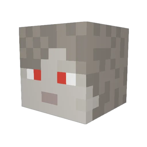 MG_11 Minecraft avatar head, 3D render