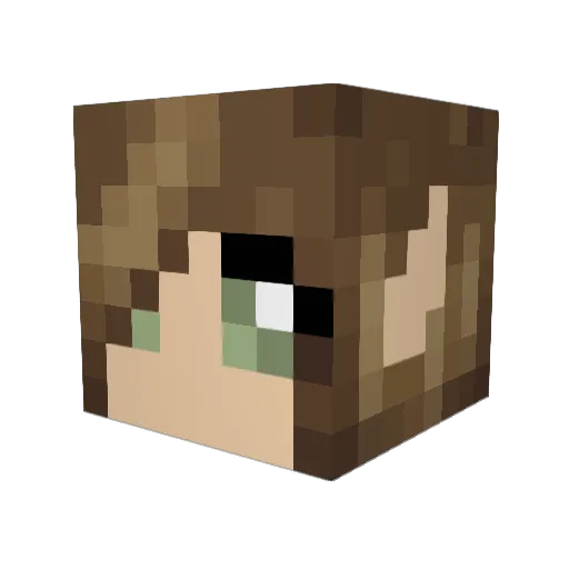 MH344 Minecraft avatar head, 3D render