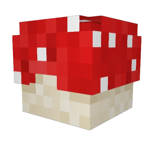 MHF_Mushroom Minecraft avatar head, 3D render