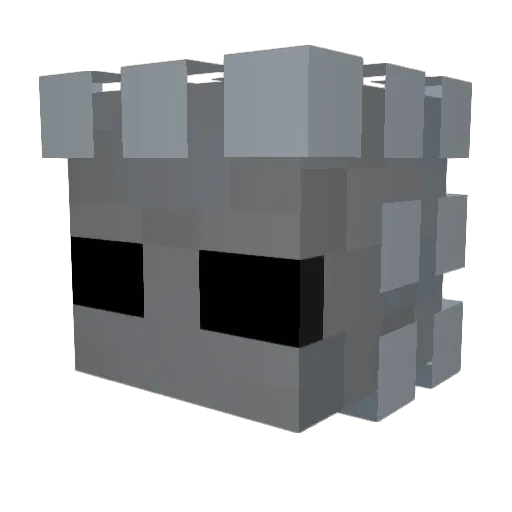 MHF_Silverfish Minecraft avatar head, 3D render