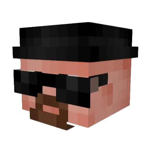 MHLC Minecraft avatar head, 3D render