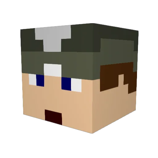 MI3SZK0 Minecraft avatar head, 3D render