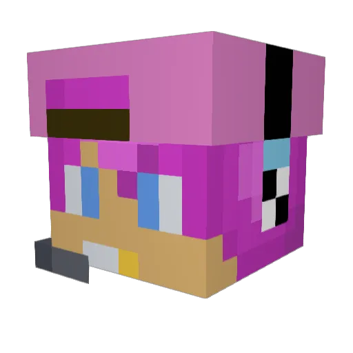 MIBoi6 Minecraft avatar head, 3D render