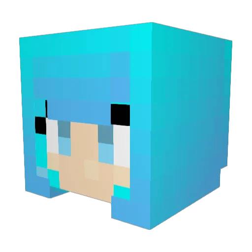 MIDUKICHAN Minecraft avatar head, 3D render