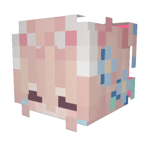 MIERXI Minecraft avatar head, 3D render