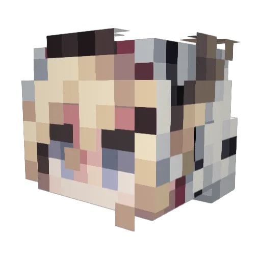 MIHUHUHU Minecraft avatar head, 3D render