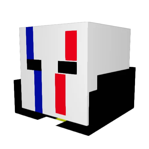 MILOQUI Minecraft avatar head, 3D render