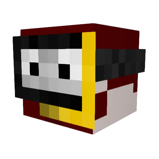 MIME069 Minecraft avatar head, 3D render