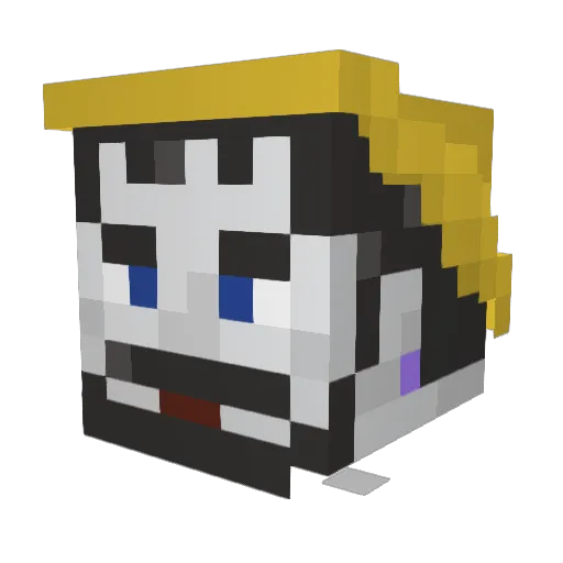 MIMILIN Minecraft avatar head, 3D render