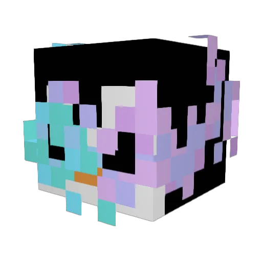 MIMichaLIL Minecraft avatar head, 3D render