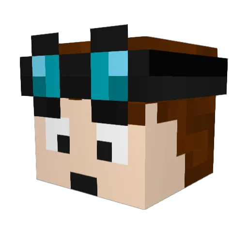 MINECRAFTER_10 Minecraft avatar head, 3D render
