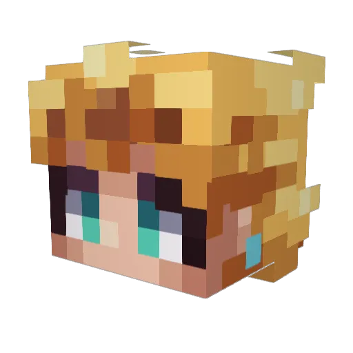 MINEED Minecraft avatar head, 3D render