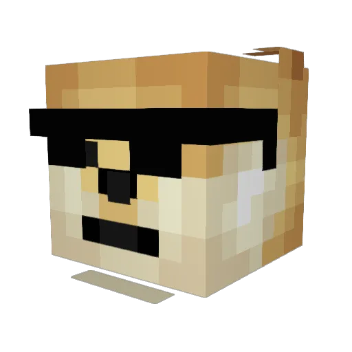 MINEOOOOO Minecraft avatar head, 3D render