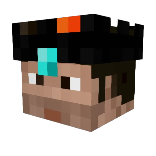 MINEUNAI Minecraft avatar head, 3D render