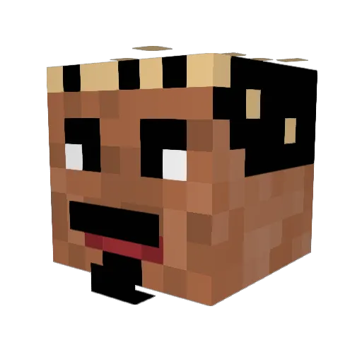 MINIMJ1523 Minecraft avatar head, 3D render