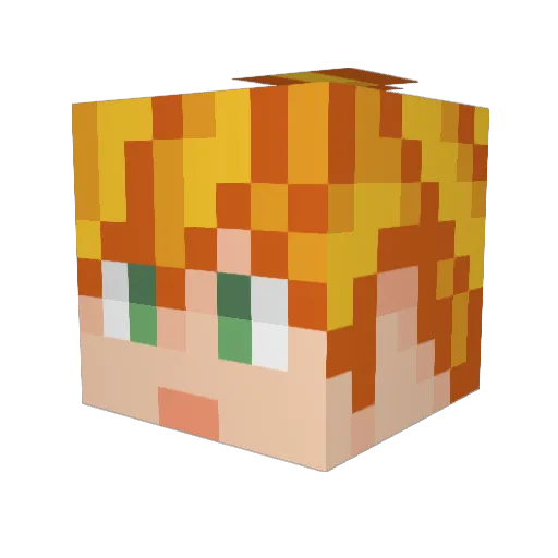 MINJEA_682 Minecraft avatar head, 3D render