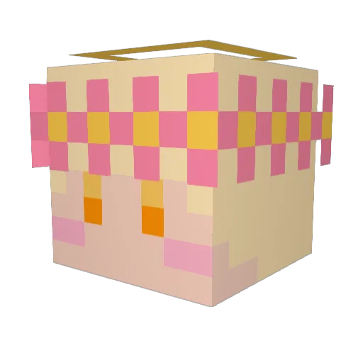 MINN_1004 Minecraft avatar head, 3D render