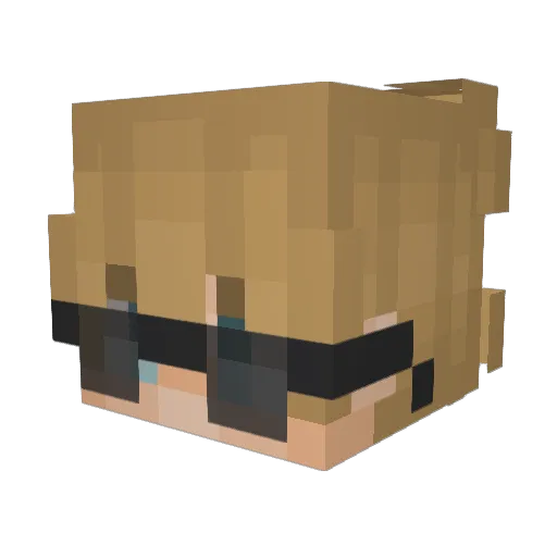 MINOR_03 Minecraft avatar head, 3D render