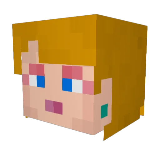 MIN_9999 Minecraft avatar head, 3D render