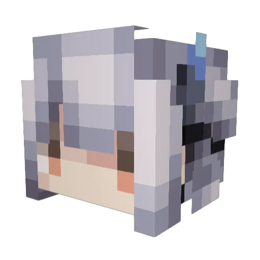 MIO_NA Minecraft avatar head, 3D render