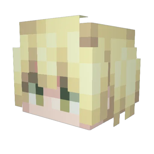 MIRAIKIRA Minecraft avatar head, 3D render