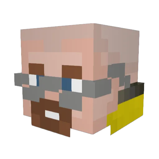 MIS7ERNMV Minecraft avatar head, 3D render