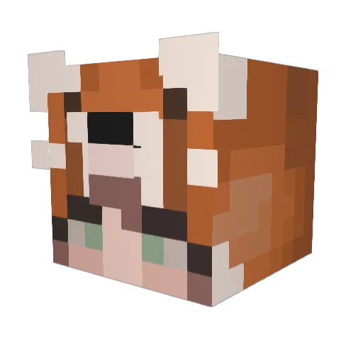 MIVERDANT Minecraft avatar head, 3D render