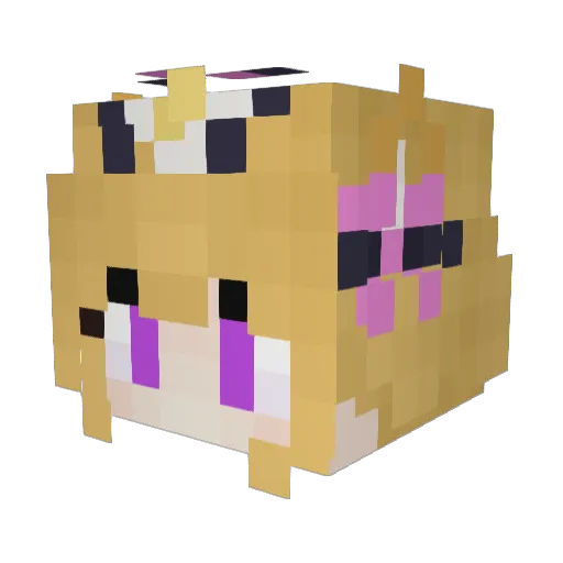 MIZIKI Minecraft avatar head, 3D render
