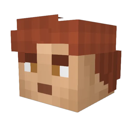 MJ534 Minecraft avatar head, 3D render