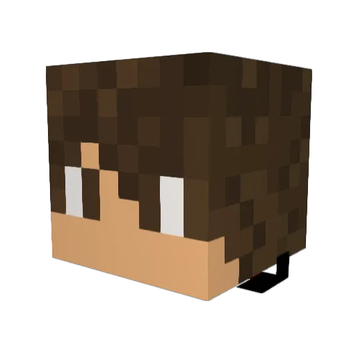 MJChicken Minecraft avatar head, 3D render