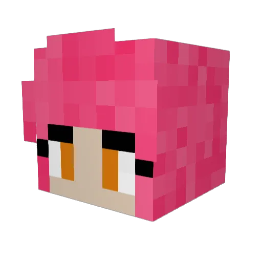 MJFlamingo Minecraft avatar head, 3D render