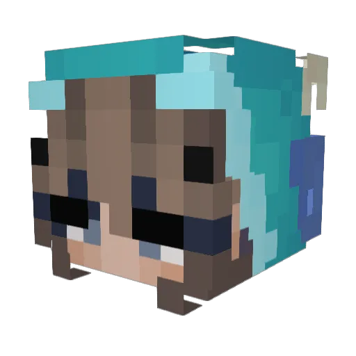 MJN_Lyana Minecraft avatar head, 3D render
