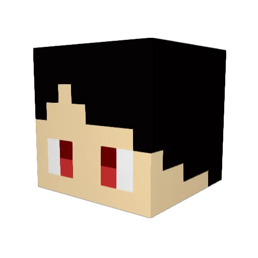MJP_3 Minecraft avatar head, 3D render